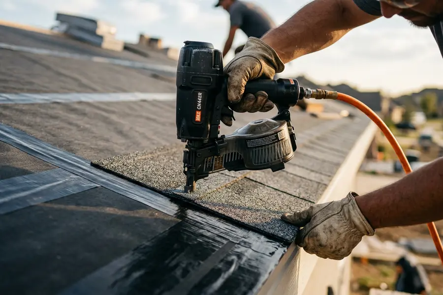 Beardman Building Services roofer sealing a fortified roof deck in Nocatee